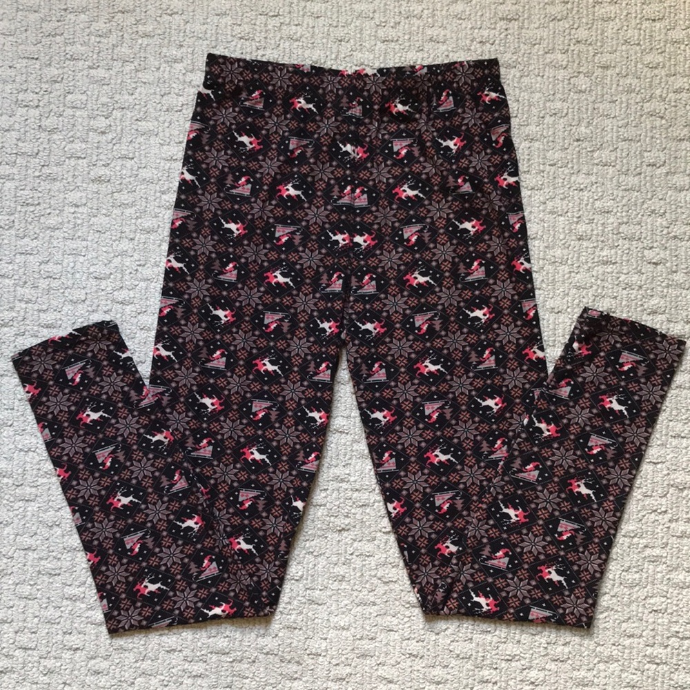 Reindeer and Santa Patterned Leggings